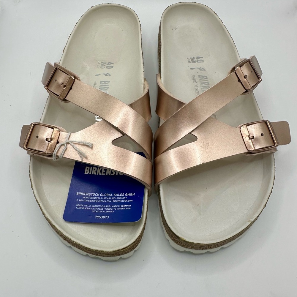 Women's Birkenstock Yao Hex Metallic Copper Birko-Flo